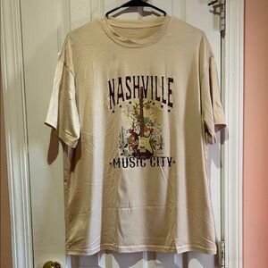 SHEIN Beige Nashville Graphic Tee